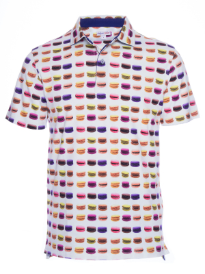 Regular fit polo with macaroon print