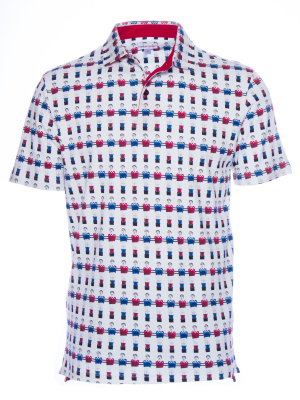 Regular fit polo with table football print