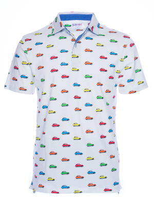 Regular fit polo with car print