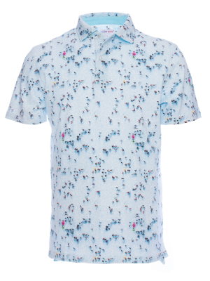Regular fit polo with swimming pool print