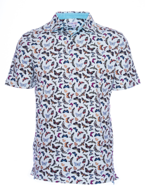 Regular fit polo with butterfly print