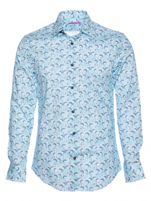 Men's regular shirt with flamingo print