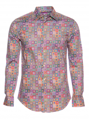 Men's regular shirt with frame print