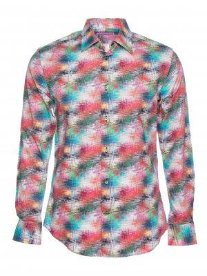 Men's regular shirt with abstract print