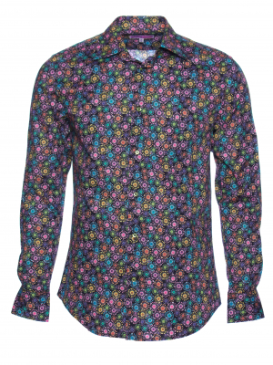 Men's regular shirt with flower print