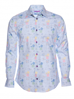 Men's regular shirt with geometry print