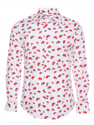 Men's regular shirt with ladybird print
