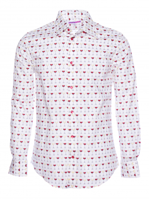 Men's regular shirt with wine glasses print