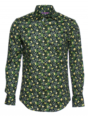 Men's regular shirt with lemon tree print