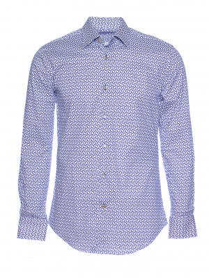 Men's regular shirt with dot and wave print