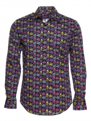Men's regular shirt with pop bicycle print