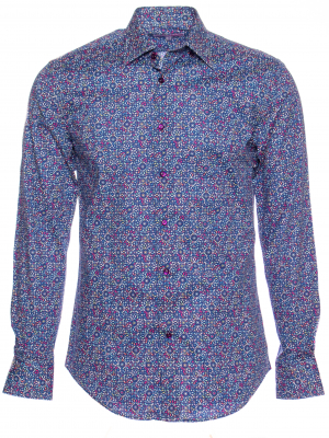 Men's regular shirt with rosette print