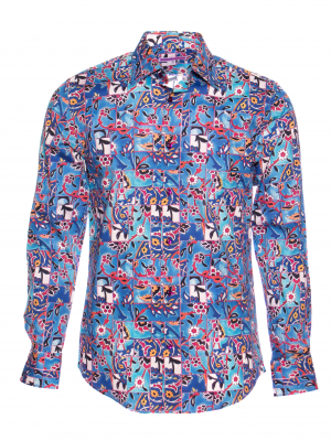 Men's regular shirt with azulejos print
