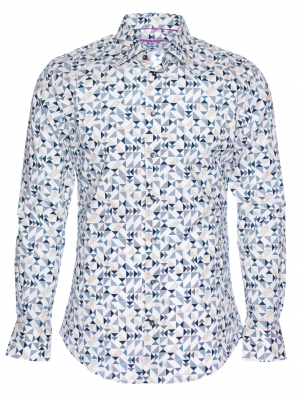 Men's slim fit shirt with triangle print