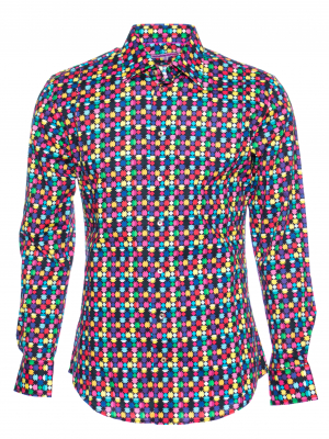 Men's slim fit shirt with multicolor print