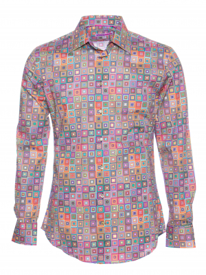 Men's slim fit shirt with frame print