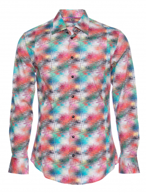 Men's slim fit shirt with abstract print