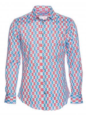 Men's slim fit shirt with ovale print