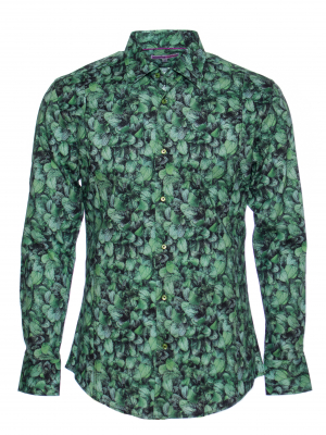 Men's slim fit shirt with mint print