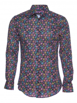 Men's slim fit shirt with flower print