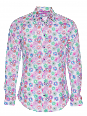 Men's slim fit shirt with spirograph print