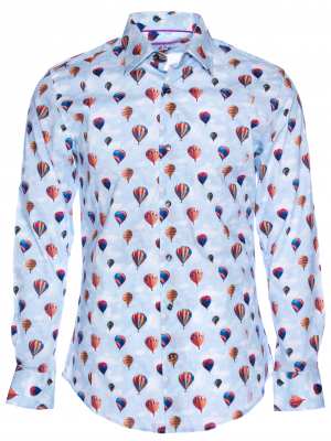 Men's slim fit shirt with balloon print