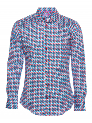 Men's slim fit shirt with pop art dots print