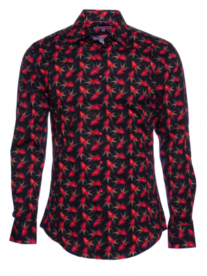 Men's slim fit shirt with koifish print