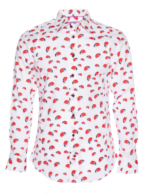 Men's slim fit shirt with ladybird print