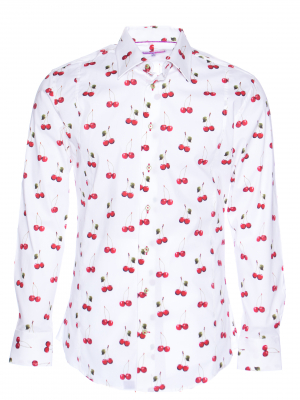 Men's slim fit shirt with cherry print
