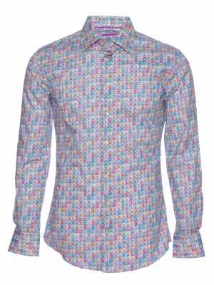 Men's slim fit shirt with periodic table print