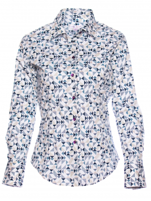 Women's fitted shirt with triangle print