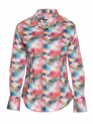 Women's fitted shirt with abstract print