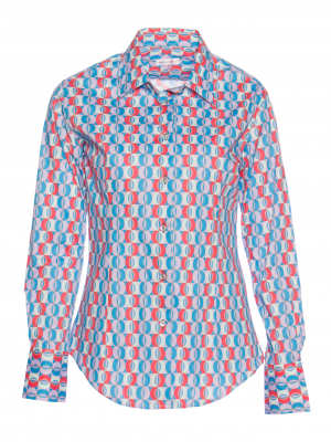 Women's fitted shirt with ovale print