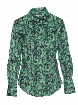 Women's fitted shirt with mint print