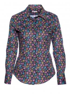 Women's fitted shirt with flower print