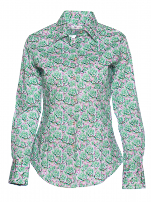Women's fitted shirt with cactus print