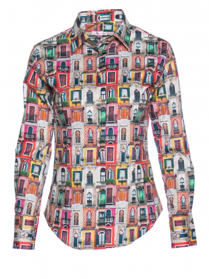 Women's fitted shirt with window print