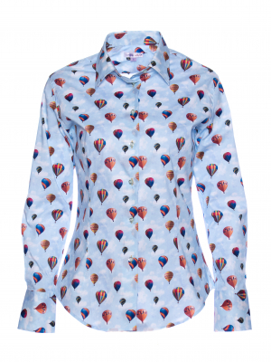 Women's fitted shirt with balloon print