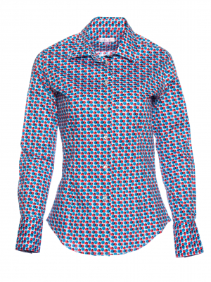 Women's fitted shirt with pop art dots print