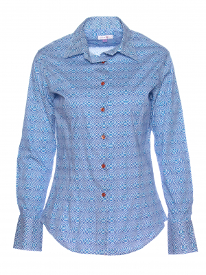 Women's fitted shirt with umbrella print