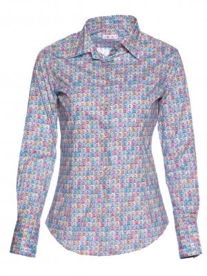 Women's fitted shirt with periodic table print