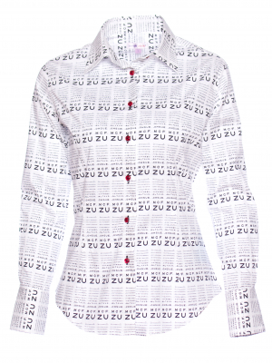 Women's fitted shirt with monoyer print