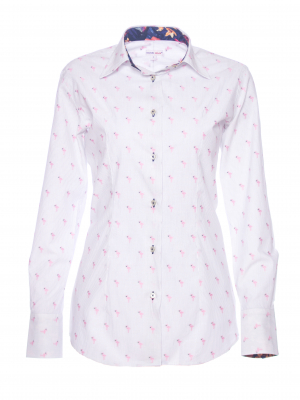 Women's flamingo fil coupé fitted shirt with orchid inner lining print