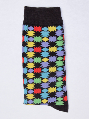 Chaussettes à motifs formes géométriques multicolores