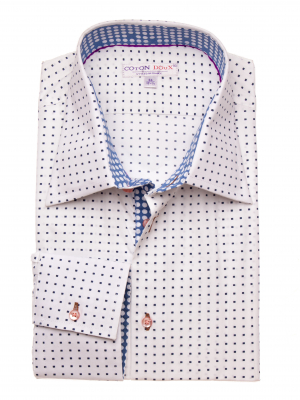 Men's slim fit checkered shirt with blue inner lining