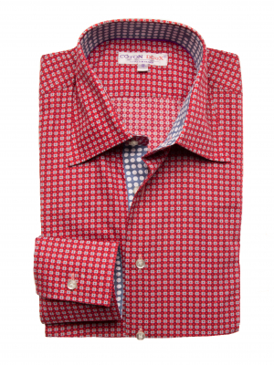 Men's slim fit shirt with red print