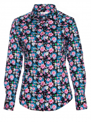 Women's fitted shirt with water lily print