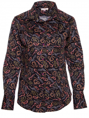 Women's fitted shirt with snake print
