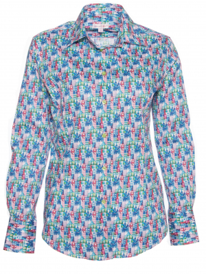 Women's fitted shirt with monument print